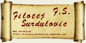 Filotej Surdulović vizit kartica